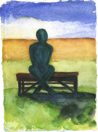 23 (Old Man on Bench), 14cmx19cm, Watercolour 23 (Old Man on Bench), 14cmx19cm, Watercolour